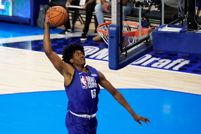 Jalen Williams participates during the NBA Draft Combine at Wintrust Arena.